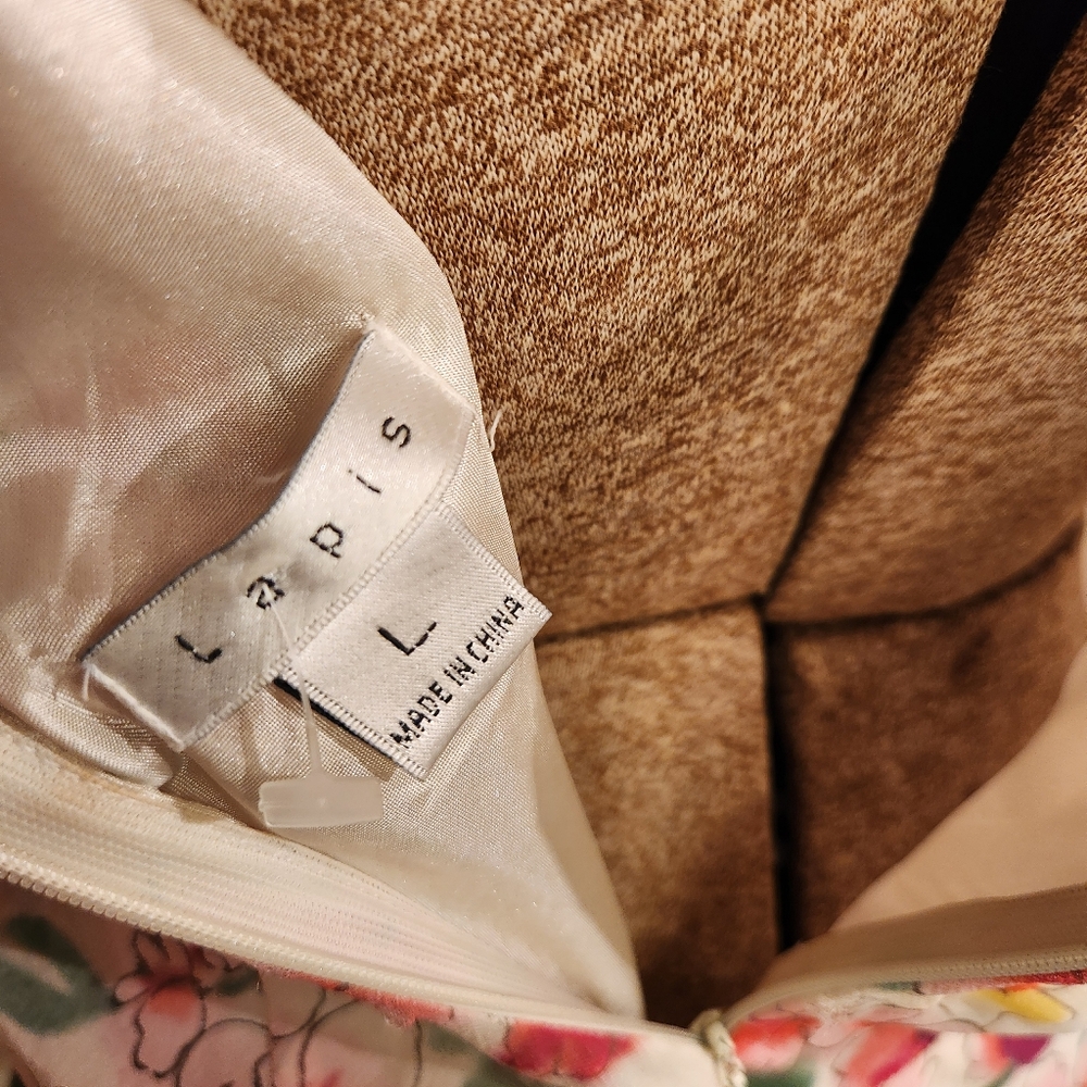 ౨ৎ 2000s beaded floral silk cowl dress ౨ৎ - Picture 6 of 6